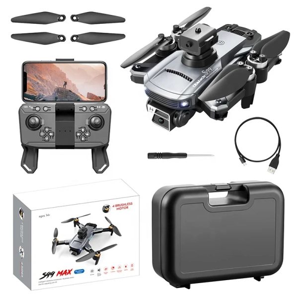 Dron S99 Max V2 s kamerami in sistemom za prepoznavo ovir, Brezkrtačni motorji, LED efekti - slika 2