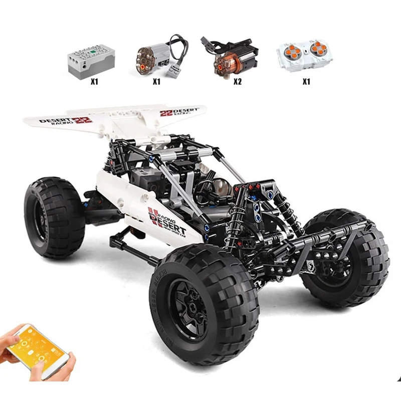 Mould King 18001 Puščavski buggy, kocke za sestavljanje, motoriziran pogon, 394-delni