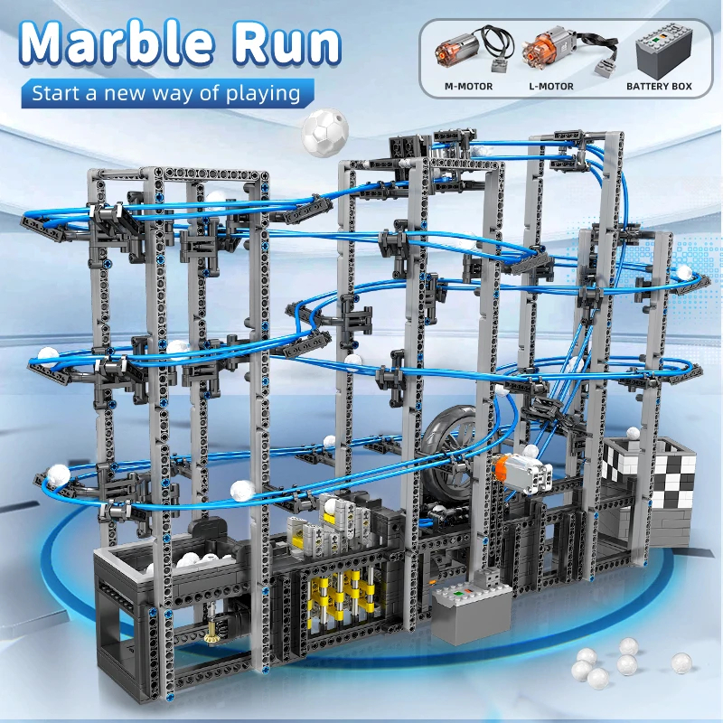 Mould King 26002 Marble run kocke za sestavljanje, Motorizirani deli, 2438-delni