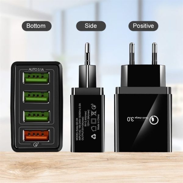 2v1 komplet za polnjenje - adapter za polnjenje 30W + USB-C kabel 3A - Črn - slika 3