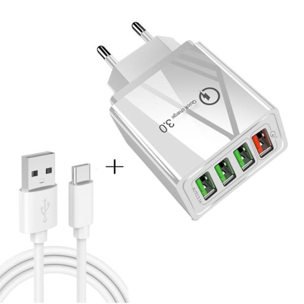 2v1 komplet za polnjenje - adapter za polnjenje 30W + USB-C kabel 3A - Bel