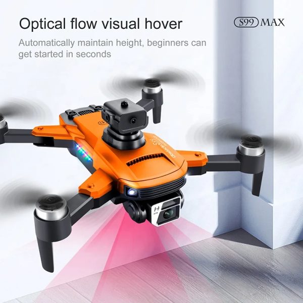Dron S99 Max V2 s kamerami in sistemom za prepoznavo ovir, Brezkrtačni motorji, LED efekti - slika 7