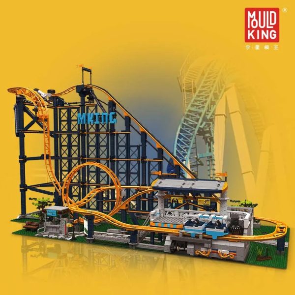 Moukd King 11012 roller coaster kocke za sestavljanje, Motorizirani deli, 3024-delni - slika 5