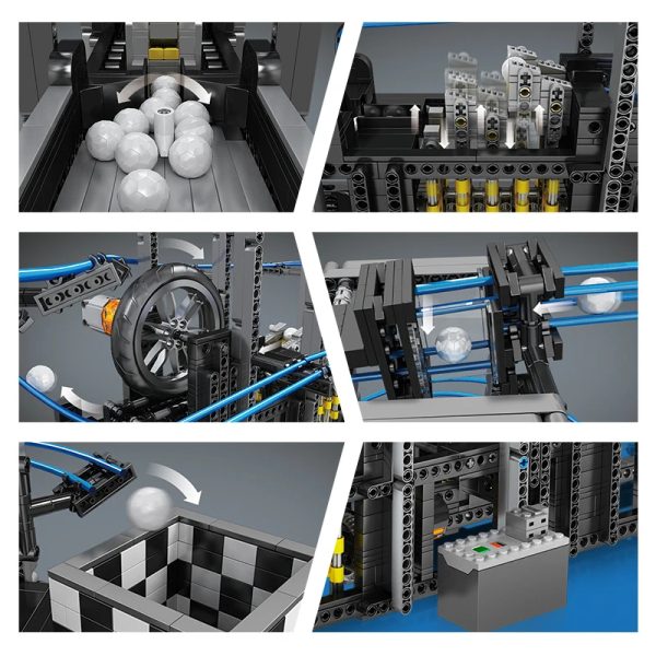 Mould King 26002 Marble run kocke za sestavljanje, Motorizirani deli, 2438-delni - slika 4