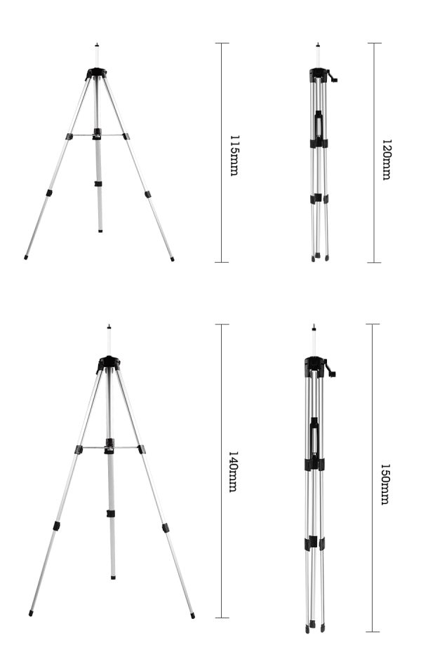 Aluminijasti Tripod - stojalo za Laserski Nivelir - 150cm + torba za shranjevanje - slika 5