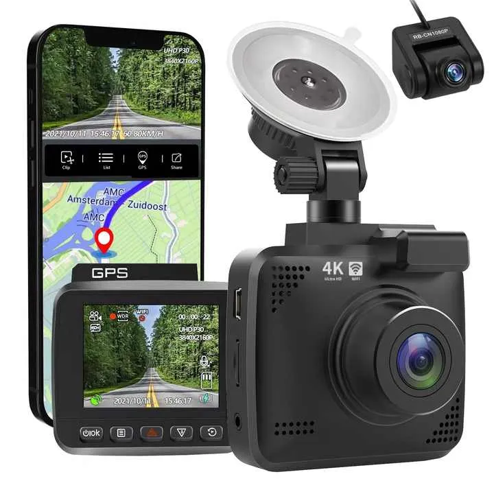 2K Avto kamera z GPS sistemom, 2-palčnim zaslonom in vzvratno kamero AD353
