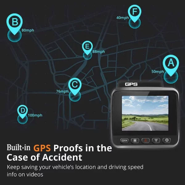 4K Avto kamera za snemanje vožnje z GPS sistemom in 2-palčnim zaslonom AD353 - slika 9