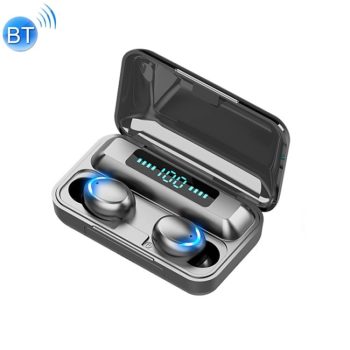 Brezžične slušalke QS3 bluetooth s prenosno polnilno postajo - črna