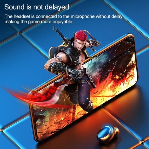 Brezžične slušalke QS3 bluetooth s prenosno polnilno postajo - črna - slika 4