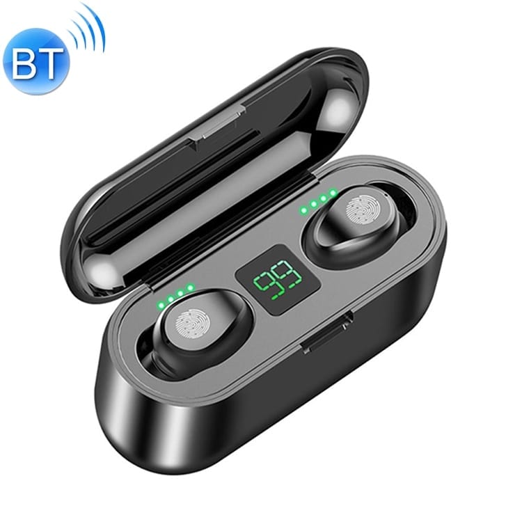 Brezžične slušalke x30 bluetooth s prenosno polnilno postajo 3v1 - črna