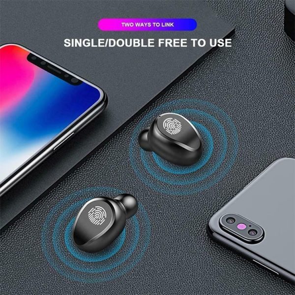 Brezžične slušalke x30 bluetooth s prenosno polnilno postajo 3v1 - črna - slika 6