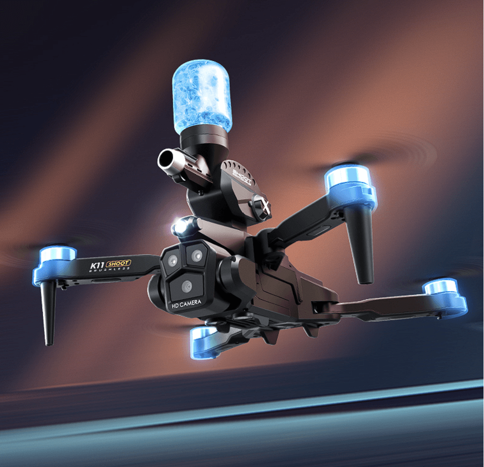 GhostShooter V2 zložljivi dron s kamerami in sistemom za streljanje, Črn