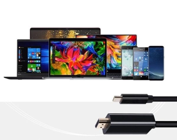 HDMI v USB-C pretvornik Basix 4K - 180cm - Črn - slika 3
