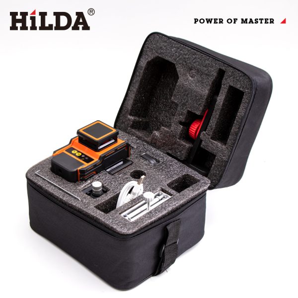 HILDA 4D gradbeni linijski laser, 16 linijski zeleni s samodejnim uravnavanjem, akumulatorski, 2x baterija, HD4522A - slika 4