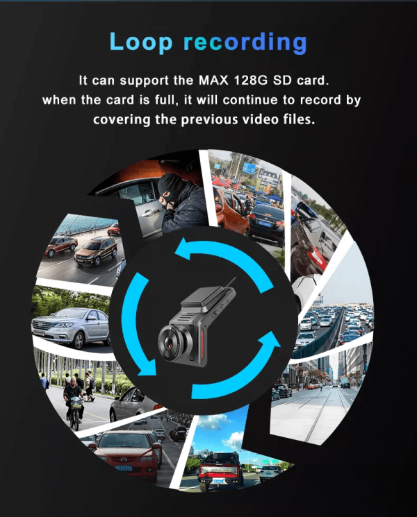 K18 Max HD Avto kamera z vgrajenim GPS sprejemnikom in SIM LTE 4G podporo, WIFI Hotspot, Vzvratna kamera - slika 10
