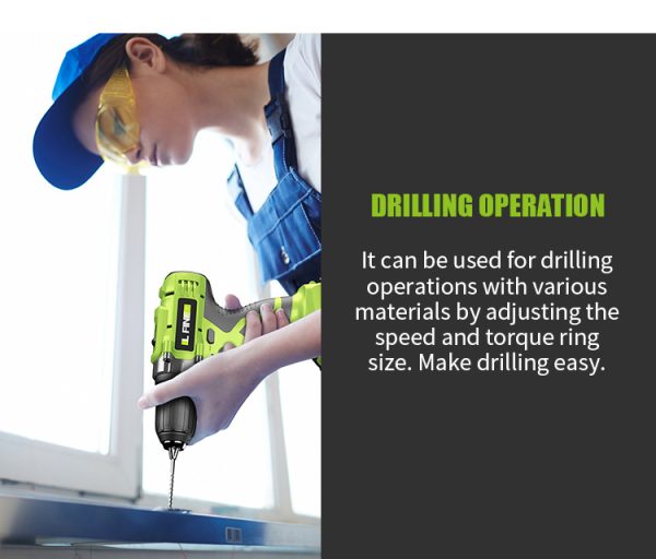 LFINE Drill Pro 21V akumulatorski vrtalnik/vijačnik, 2x baterija, komplet pripomočkov - slika 7
