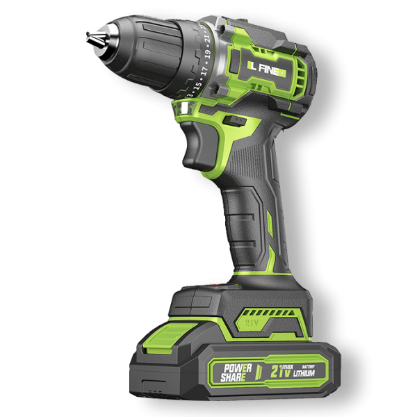 LFINE Drill Pro 21V akumulatorski vrtalnik/vijačnik, 2x baterija, komplet pripomočkov - slika 2