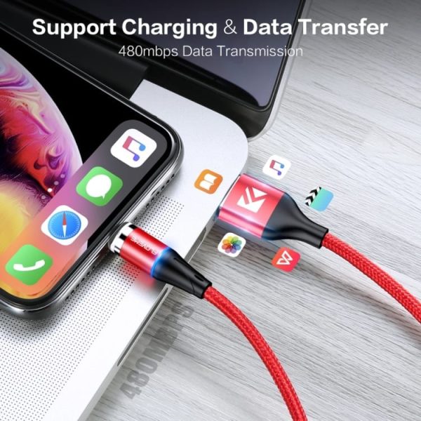 Magnetni kabel Floveme 3A FastCharge s priloženimi nastavki - črn - slika 4