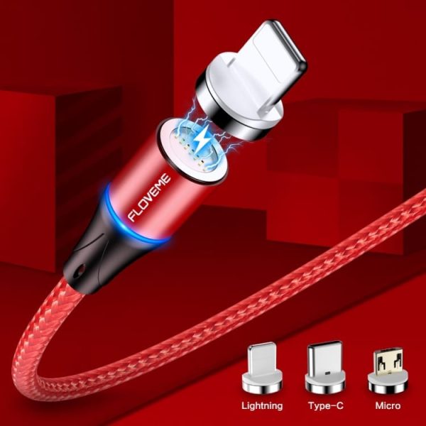 Magnetni kabel Floveme 3A FastCharge s priloženimi nastavki - črn - slika 5