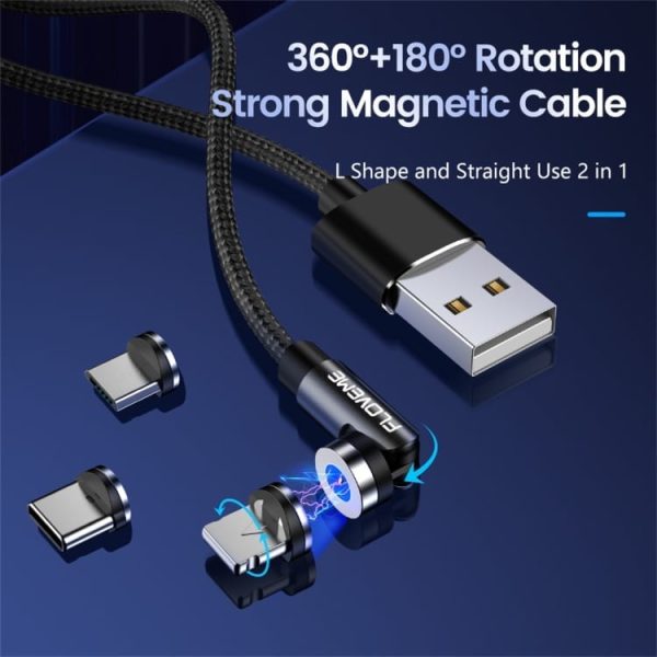 Magnetni kabel MagBoost 4v1 s priloženimi nastavki - 100cm - Črni - slika 6