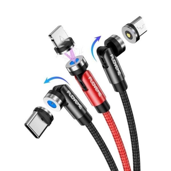 Magnetni kabel MagBoost 4v1 s priloženimi nastavki - 100cm - Črni - slika 2