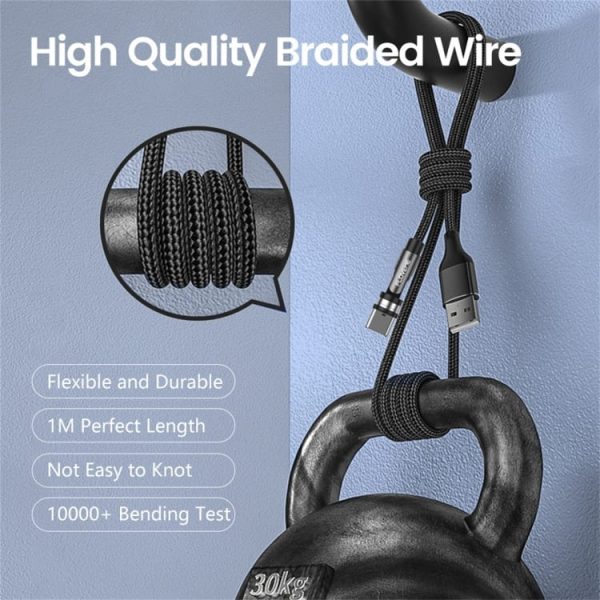 Magnetni kabel MagBoost 4v1 s priloženimi nastavki - 100cm - Črni - slika 5