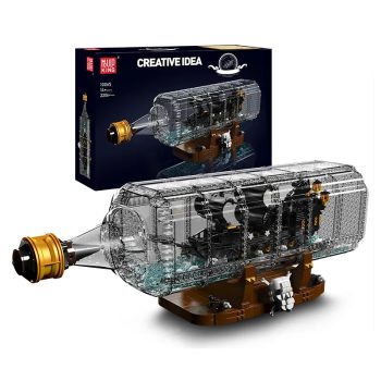 Mould King 10065 Black Pearl v steklenici kocke za sestavljanje, Velik model, 2499-delni