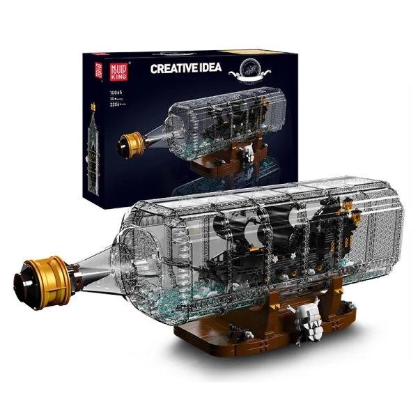Mould King 10065 Black Pearl v steklenici kocke za sestavljanje, Velik model, 2499-delni