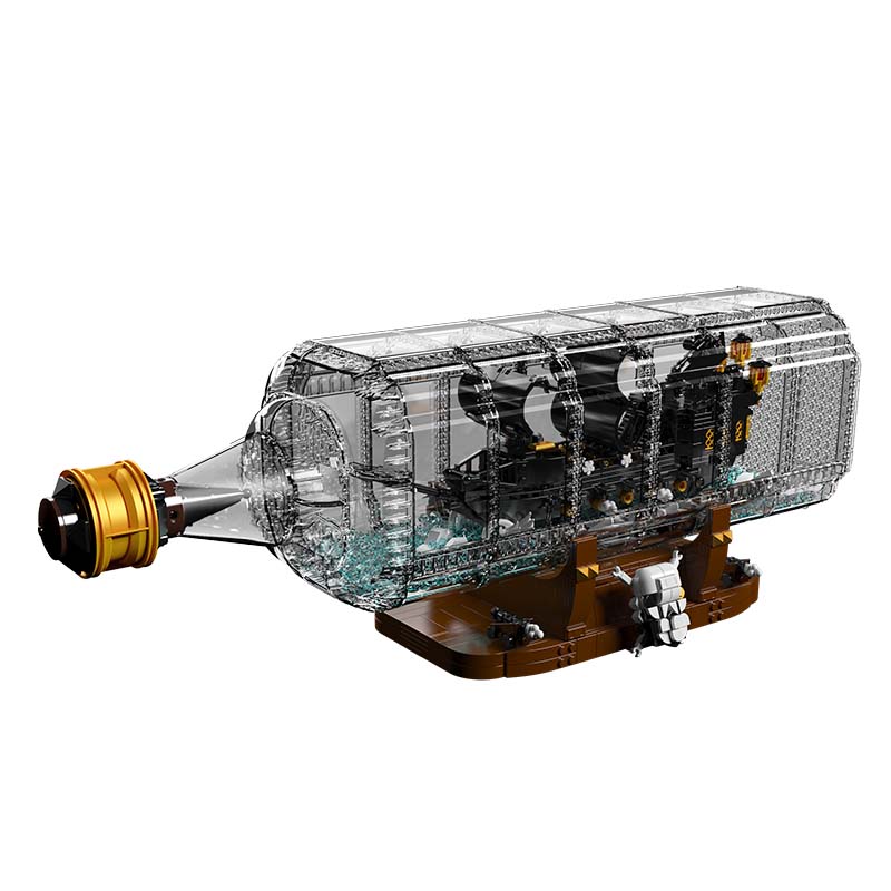 Mould King 10065 Black Pearl v steklenici kocke za sestavljanje, Velik model, 2499-delni
