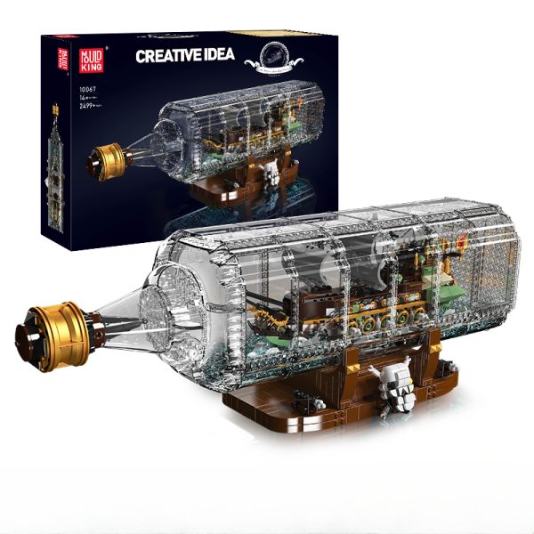Mould King 10067 Leteči Holandec v steklenici kocke za sestavljanje, Velik model, 2499-delni