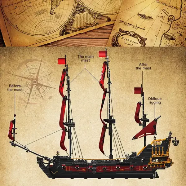 Mould King 13109 Queen Anne's Revenge kocke za sestavljanje, Velik model, 3139-delni - slika 8