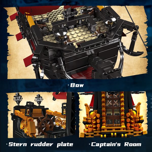 Mould King 13109 Queen Anne's Revenge kocke za sestavljanje, Velik model, 3139-delni - slika 5