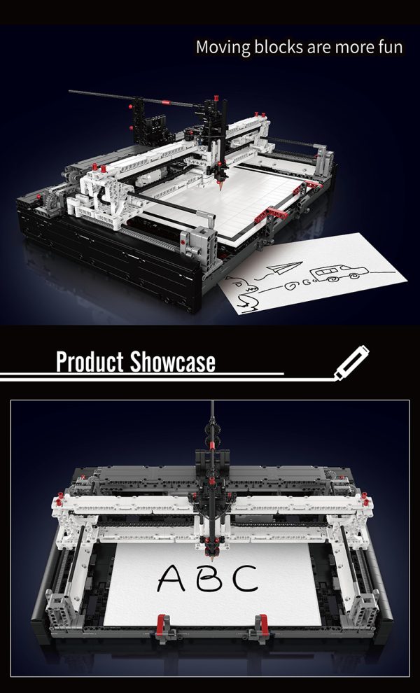 Mould King 13181 CNC risalnik, kocke za sestavljanje, motoriziran pogon, aplikacija za programiranje, 3088-delni - slika 3