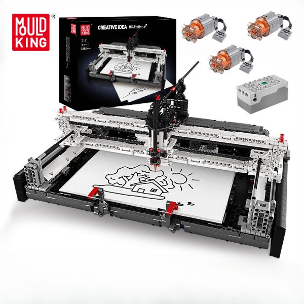 Mould King 13181 CNC risalnik, kocke za sestavljanje, motoriziran pogon, aplikacija za programiranje, 3088-delni