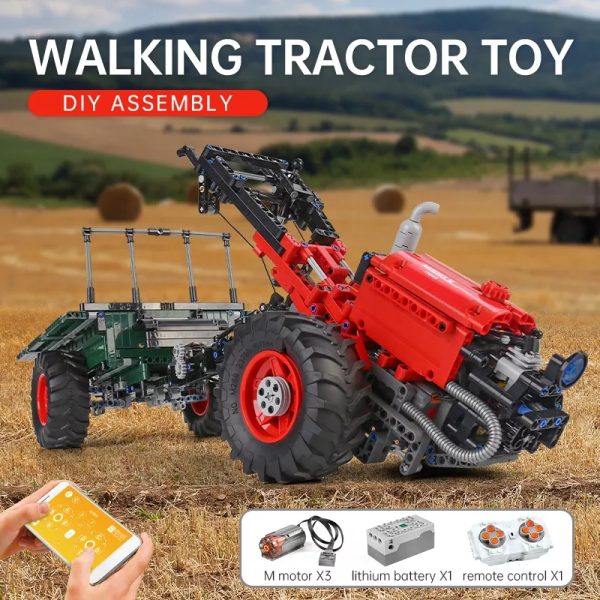 Mould King 17005 Traktor, kocke za sestavljanje, velik model, motoriziran pogon, 1312-delni - slika 3