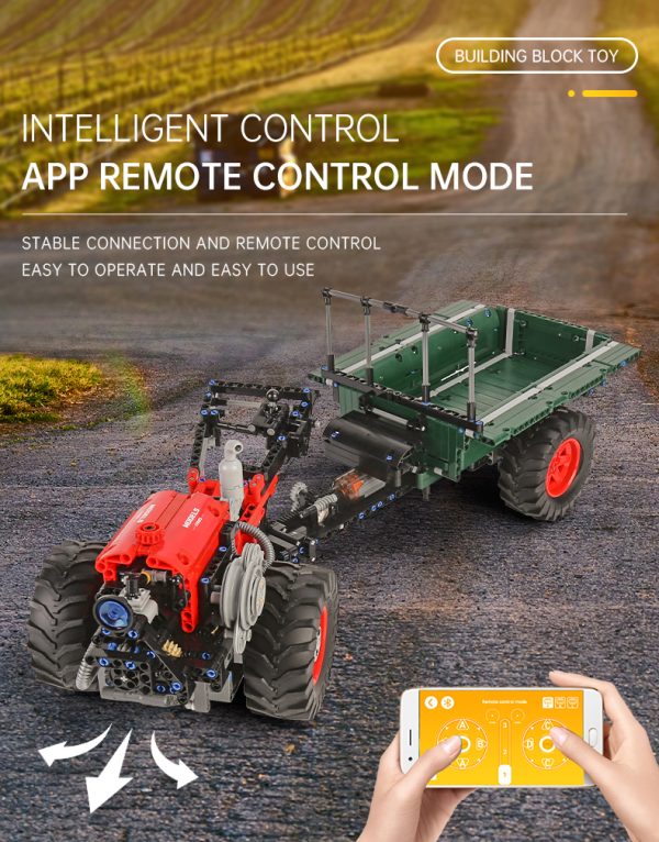 Mould King 17005 Traktor, kocke za sestavljanje, velik model, motoriziran pogon, 1312-delni - slika 5