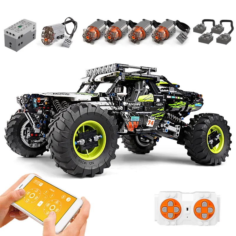 Mould King 18002 Green Monster Buggy 4x4 z motornim pogonom - 1879-delni