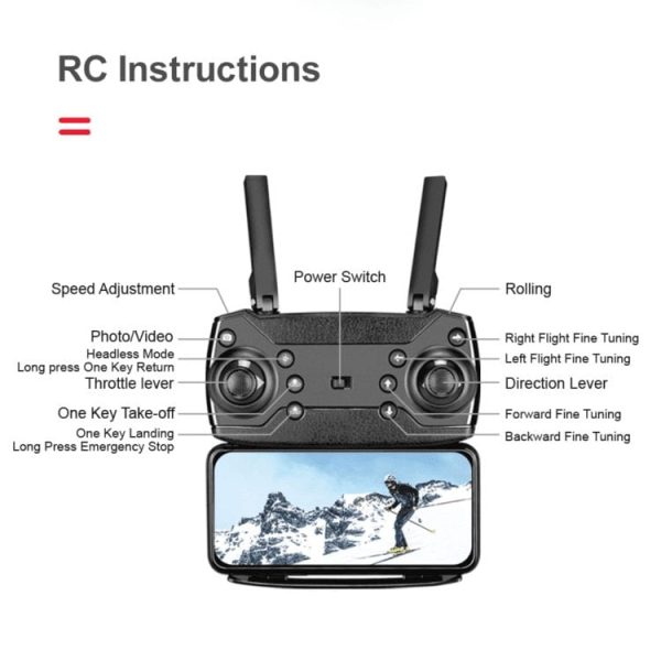 P99 Pro zložljiv dron s kamero 4K, Moder - slika 6
