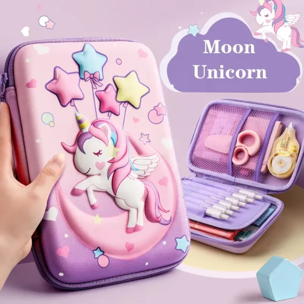 Premium velika trda šolska peresnica EVA 3D magical time - prazna - slika 4