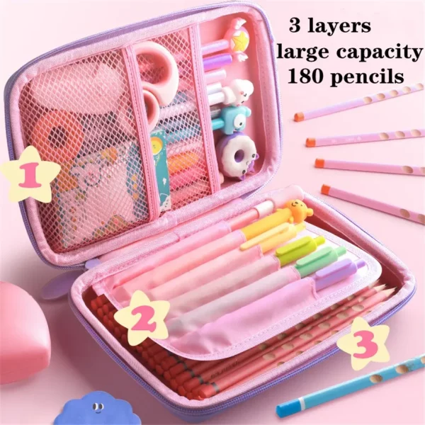 Premium velika trda šolska peresnica EVA 3D magical time - prazna - slika 6