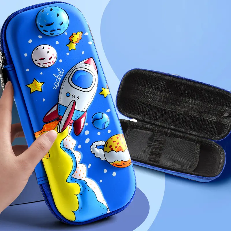 Premium trda šolska peresnica EVA 3D Star rocket - prazna