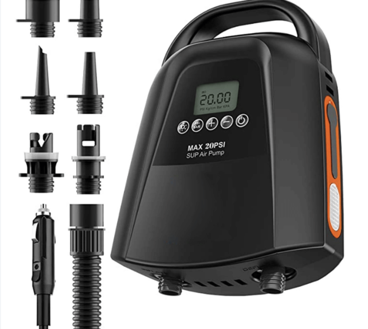 Prenosna električna tlačilka za sup z vgrajeno 9000mAh baterijo, 20 PSI