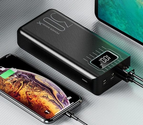Prenosna polnilna baterija Power bank PowerStar - 30000mAh - Črna - slika 6