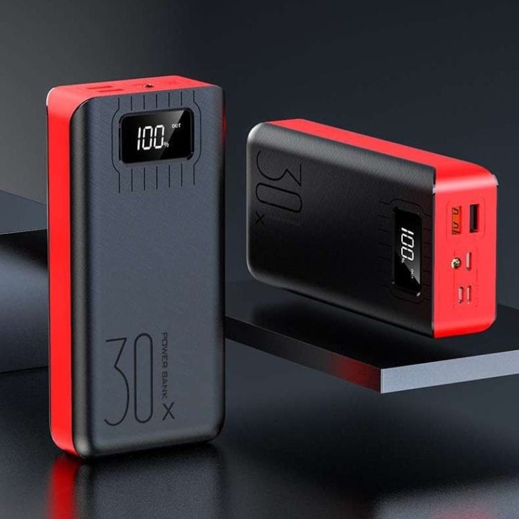 Prenosna polnilna baterija - Power bank PowerStar - 30000mAh - Rdeča