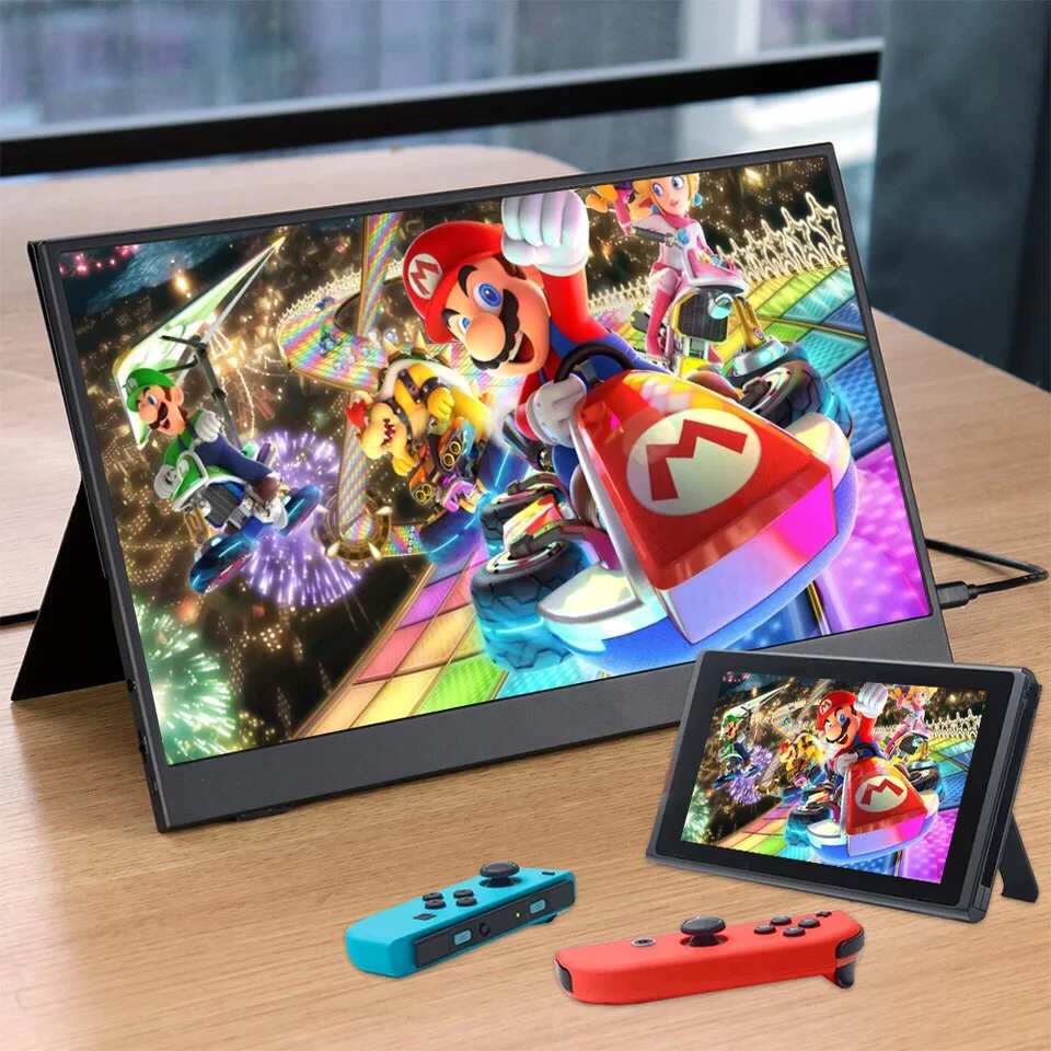 Prenosni monitor na dotik Full HD HDR 15.6 palčni s HDMI in USB-C podporo, vgrajen zvočnik