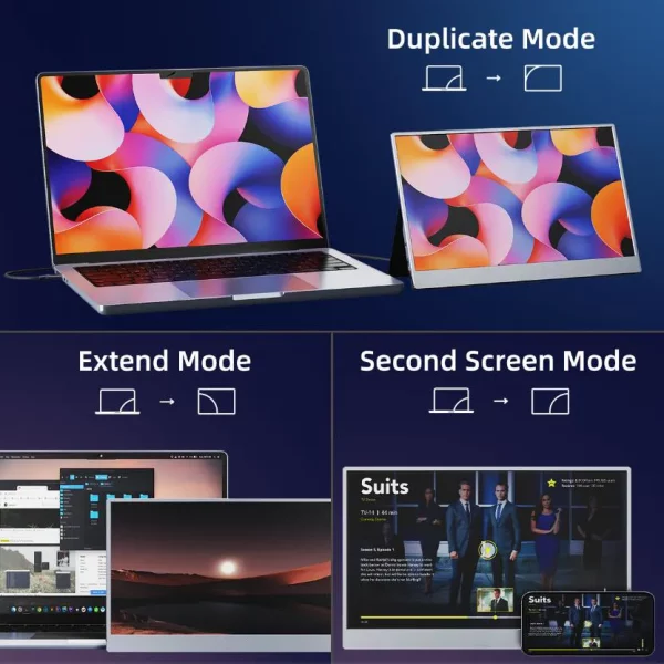 Prenosni monitor na dotik Full HD HDR 15.6 palčni s HDMI in USB-C podporo, vgrajen zvočnik - slika 3