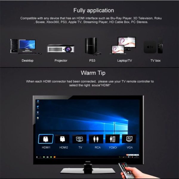Rexlis 1m 2.0 4k pozlačen HDMI kabel - slika 4