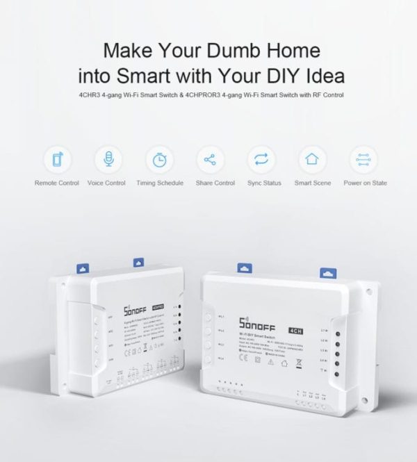 Sonoff R3 Pametno stikalo WIFI- 4 kanalno - slika 5