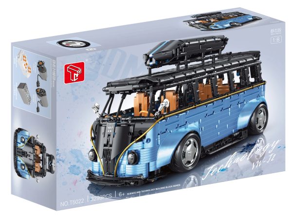 TGL T5022A moder bus, kocke za sestavljanje, motoriziran pogon, velik model 1:8, 3299-delni - slika 2
