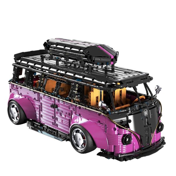 TGL T5022B vijoličen bus, kocke za sestavljanje, motoriziran pogon, velik model 1:8, 3299-delni - slika 6